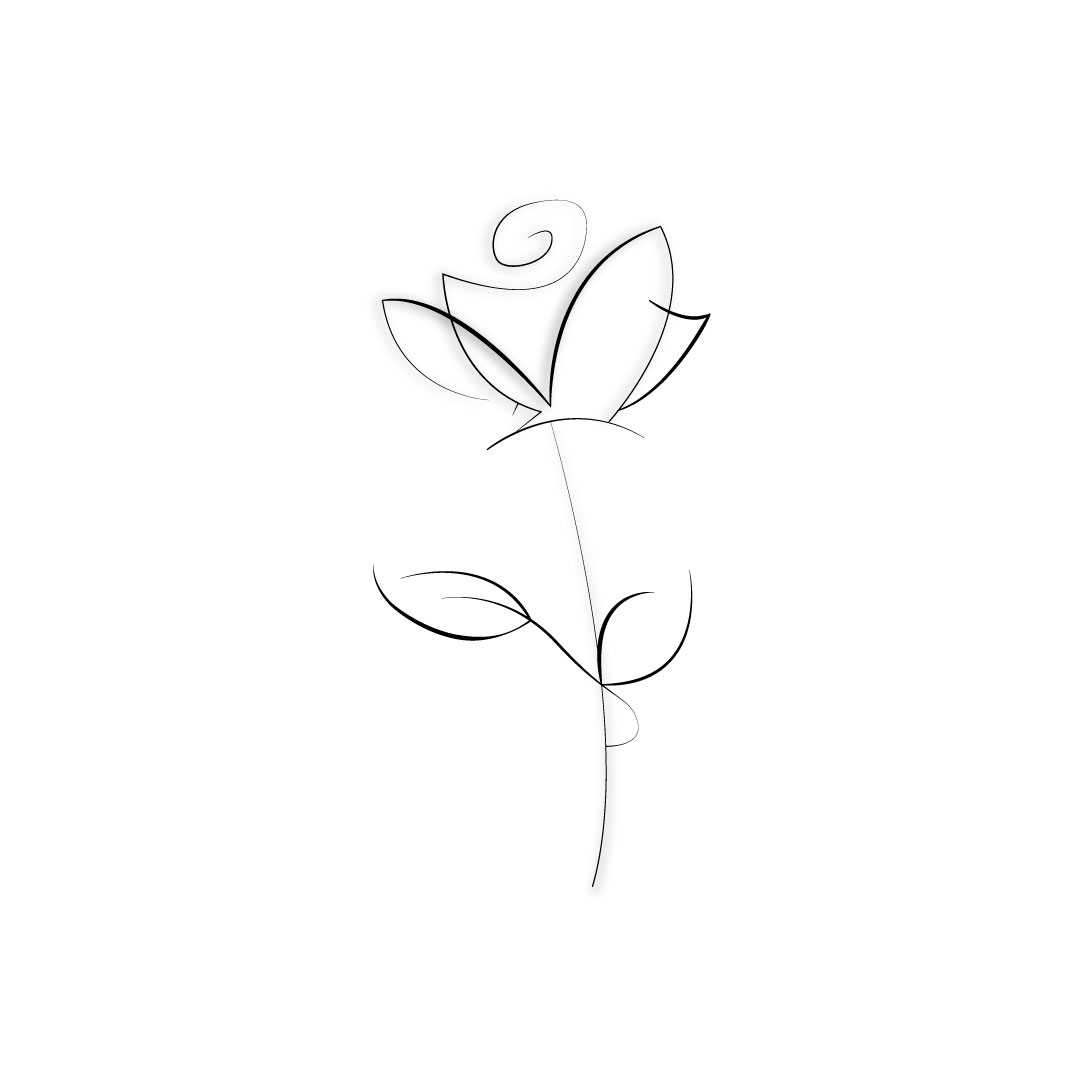 dessin rose minimaliste